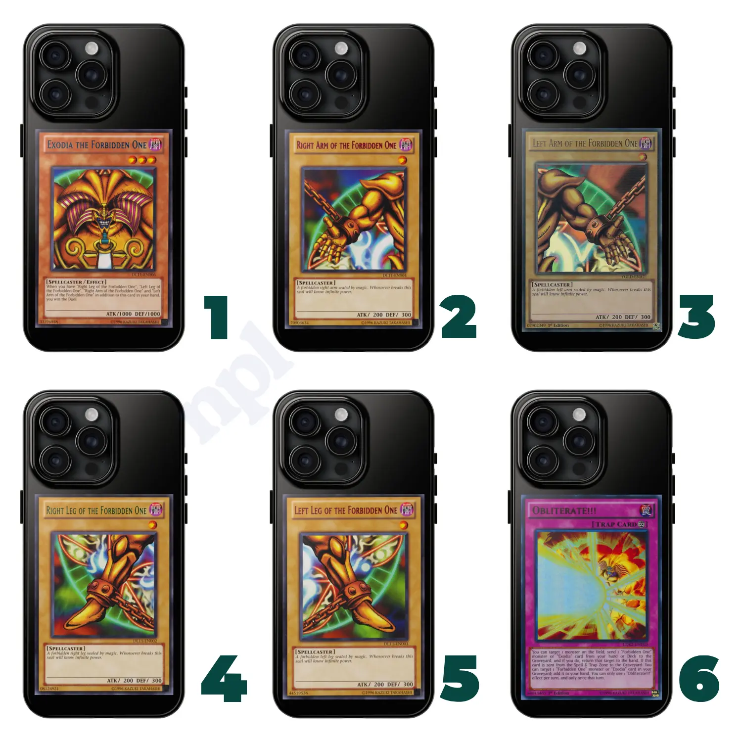 6 styles ver card Exodia the Forbidden One Yu-Gi-Oh! Phone Case