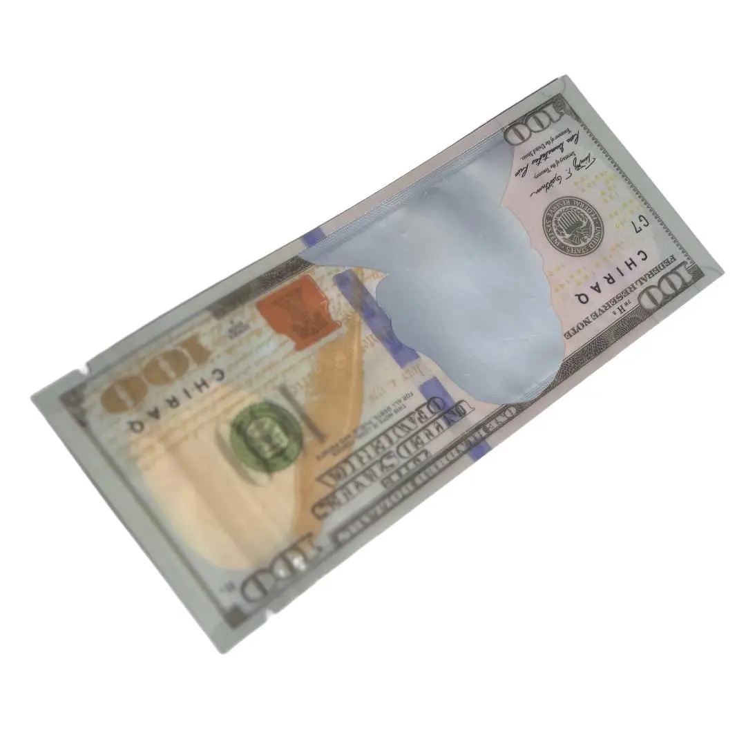 100ct Mylar Bags – $100 Style, Waterproof & Smell-Proof Storage Bag – Resealable Baggies for Themed Packaging