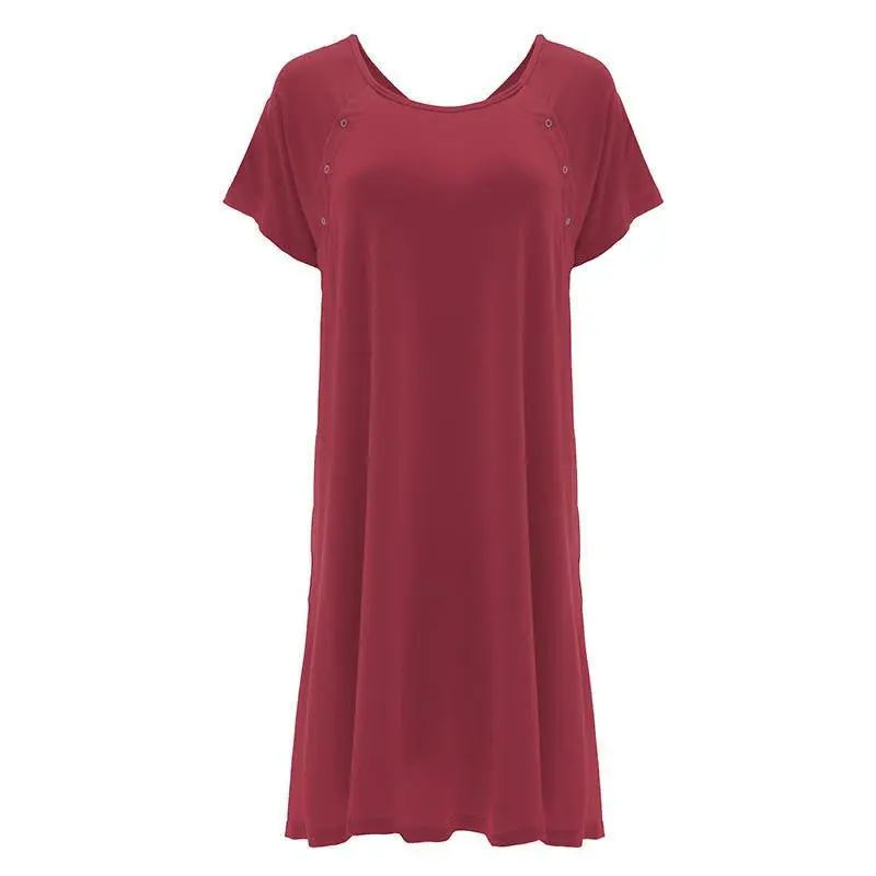 Women's Solid Bamboo Labor and Delivery Hospital Gown - Wild Strawberry