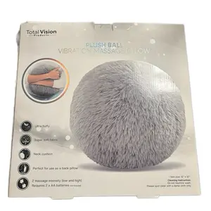 Total Vision Plush Ball Vibration Massage Pillow - Soft & Neck Cushion, Perfect for Muscle Aches & Menstrual Cramps Relief.