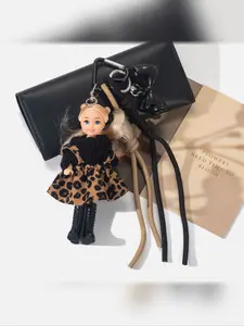 Cute Doll Keychain Bag Charm, Handmade Electroplated Accessory, Casual Style, All Seasons, Perfect for Bag and Key Decoration