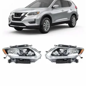 Pair LED DRL Headlights Assembly For 2014-2016 Nissan Rogue 4-Door Headlamps