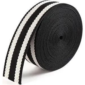 1.5 inch Webbing - 1 1/2 Inch Jacquard Webbing 6 Yard White Black Stripe Ribbon-38mm Polyester Nylon Webbing Straps Use for Bags Purse Belt Backpack