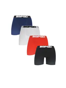 4Pcs Men's Cotton Underwear Breathable Sweat-Wicking Sports Boxers Briefs Solid Mens Boxer Shorts Plus Size Men's Underwear Black Boxershorts