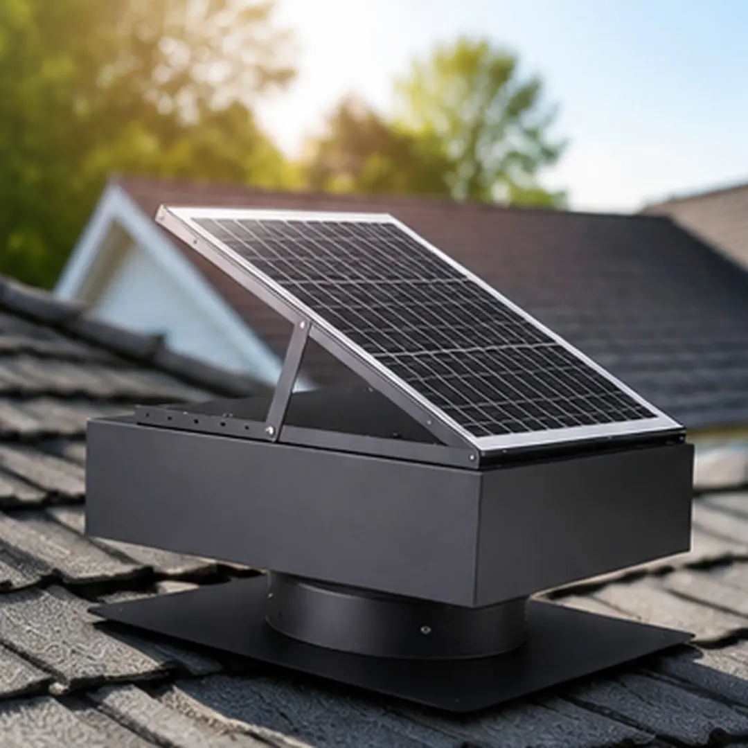 12" Solar Roof Vent Fan 40W Dual Power Attic Exhaust Fan with 3-Speed Remote 25°C Auto Start 1200 CFM MPPT Controller Black Aluminium Alloy for Greenhouse Garage Barn Workshop Ventilation, Black Color Options, Aluminium Alloy Material