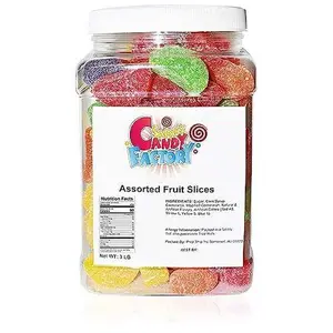 Sarah's Candy Factory Assorted Fruit Slice (3 Lbs in Jar)