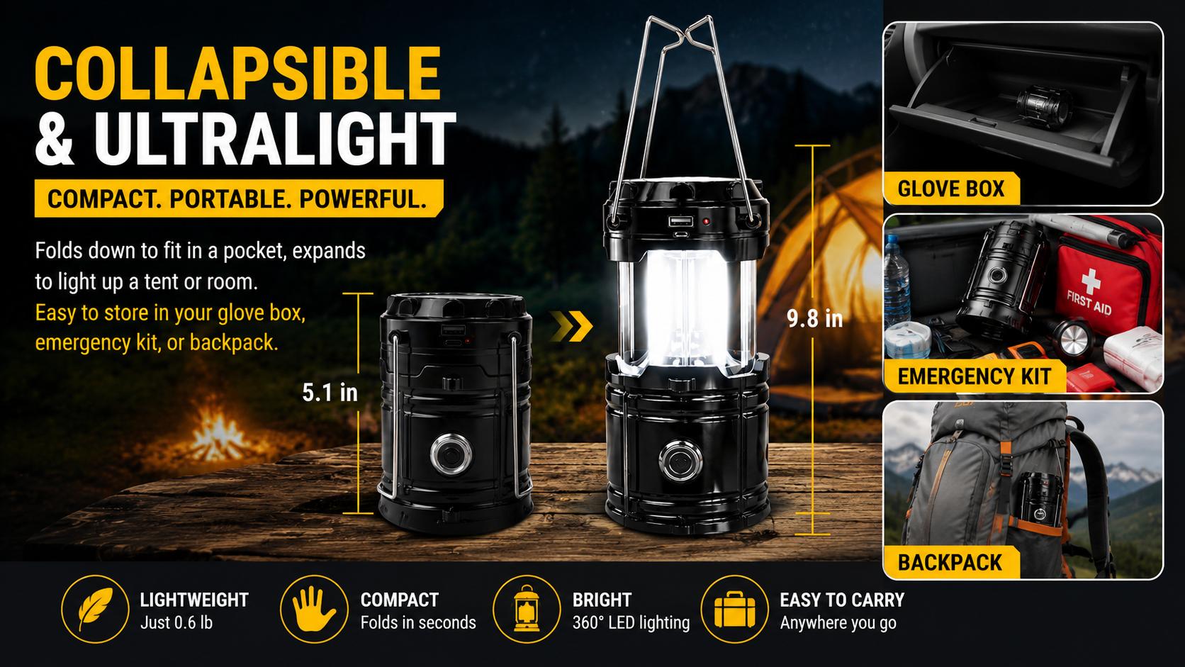 【TikTok Top Seller】4–8 Pack Collapsible LED Lanterns – Lightweight Waterproof Solar & USB Rechargeable Emergency Lanterns for Memorial Day Sale, Father’s Day Gift, Power Outages, Outdoor Camping, Hurricane Preparedness & Survival Gear
