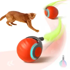 TikTokShopSpringGlowUp, Petgravity Speedy Sprint Ball Toy for Cat, Rolling Ball for Cat, Type-C Rechargeable Interactive Cats Toy, Automatic Cat Teaser Toy, Pet Supplies