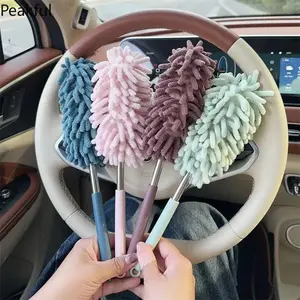 Telescopic Car Ash Removal Mop, Popular Portable Dust Duster for Auto Care, Durable Soft Bristle Vehicle Cleaning Tool, retractable long handle & easy storage design, great for automotive upkeep,  travel car cleaning and all-around interior dust removal