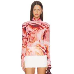 AFRM Zadie Top in Peach Roses