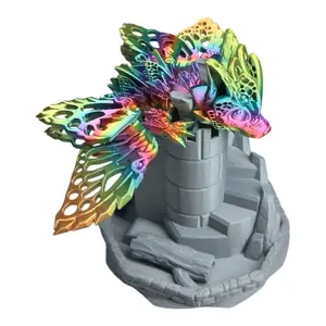 Cinderwing Baby Fae Wolf Dragon – Articulated 3D Printed Fantasy Collectible Figure