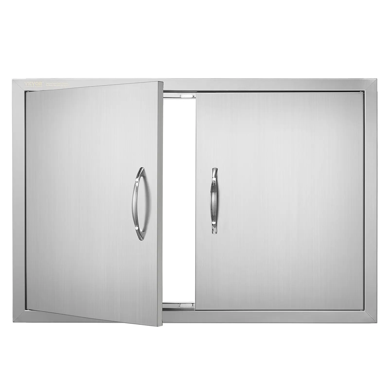 【Summerfinds】VEVOR BBQ Access Door, 33W x 22H Inch Double Outdoor Kitchen Door, Stainless Steel Flush Mount Door, Wall Vertical Door with Handles, for BBQ Island, Grilling Station, Outside Cabinet Lockable Doors Sliding Doors