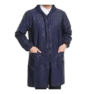 Unisex Korean-Style Long Sleeve Fabric Kitchen Workwear Coverall Uniforms - Splash-Proof, Oil-Proof, Lightweight, Comfortable Menswear Protective Clothes for Cleaning, Wipe Tasks