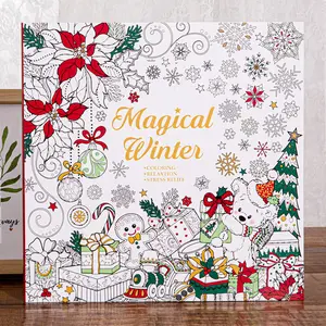Magical Winter Coloring Book for Kids Christmas Painting Book Doodle Art Supplies Winter Theme Drawing Book for Children