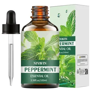 Nivavin Peppermint Essential Oil Aromatherapy Diffuser & Humidifier, Home Air Freshener, Therapeutic Relaxing Scent, Stress Relief, 100ML Liquid, Perfect Gift