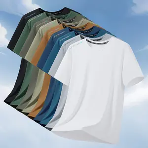 Pack of 5 men’s solid-color T-shirts, soft, breathable, lightweight short sleeves, regular crew neck casual summer tops, suitable for fitness, running, outdoor activities, sporty design, comfortable fit