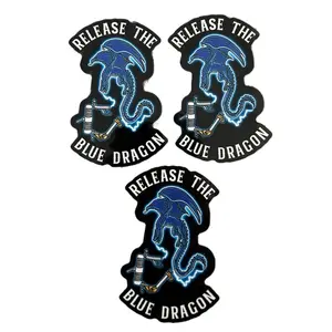 3 pack! Blue Dragon Hardhat Sticker  - Perfect Gift for Linemen Unique Design Reflects Dedication & Respect for Job