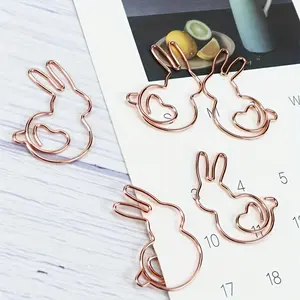 10pcs Adorable Rabbit Heart-Shaped Paper Clip Bookmarks - Perfect for Students, Colorful Office Supplies, Cute Stationery, Bookmark Organizer, and DIY Craft Projects
