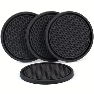 4 Universal Anti-Slip Car Cup Coasters for Dashboard, Embedded Decorative Drink Holders, Essential Car Interior Accessories, Universal Fit, Embedded Decoration