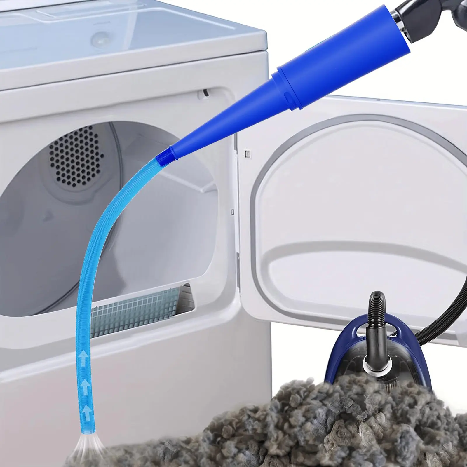1set Dryer Vent Cleaner Kit, Efficient Deep Cleaning, Removes Lint with Power Washer and Vacuum Hose Attachment