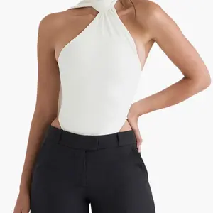 HOUSE OF CB FARRAH HALTER NECK SATIN BODYSUIT!