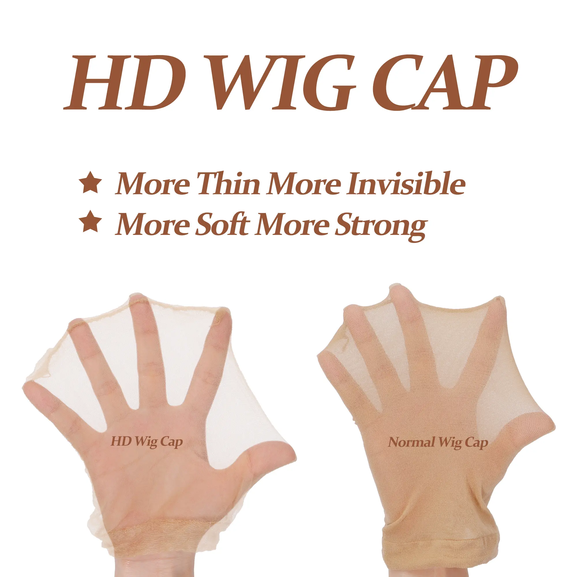 Real Invisible&Breathable HD Wig Cap For Women More Thin Invisible Soft And Strong Easy To Install Reusable Washable Sweat-Absorbing Suitable For All Kinds Of Wig Styles And Sizes Secure And Weightless
