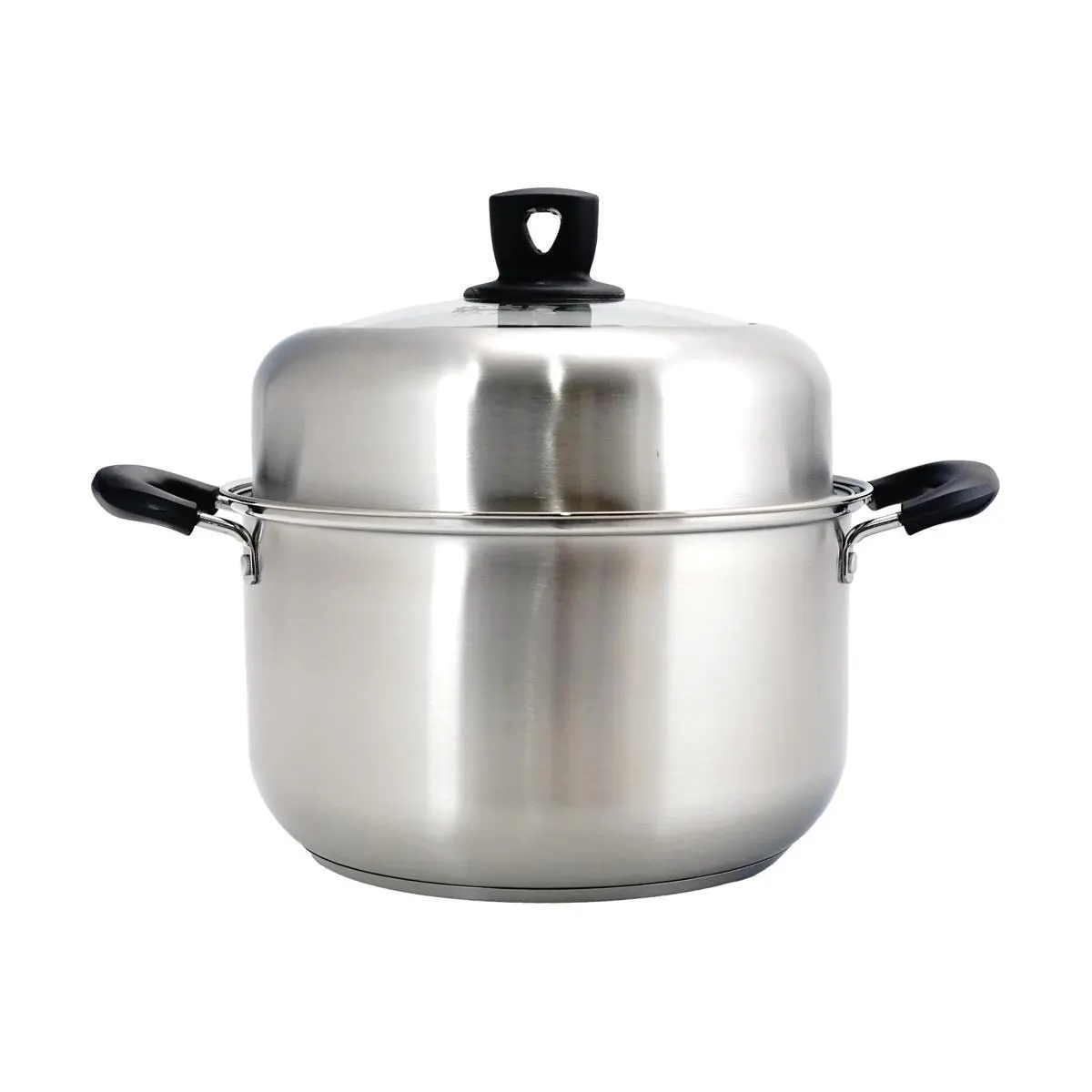 COOKER KING 24cm Stainless Steel Steamer Pot with Lid - Dual Layer Steaming Basket, Double Handle, High Rim for Soup & Steaming, Induction & Gas Stove Compatible (CK82022)