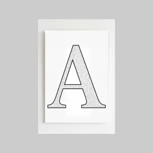Personalised Initial Letter Poster | Fine Line Monogram Wall Art | A3 Premium 220 GSM Hard Paper | Custom Name Letter Home Nursery & Gallery Wall Decor Print