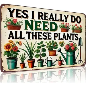 Aluminum Gardening Sign for Home Greenhouse Yard Outdoor Decor Gifts Aluminum Vintage Style Plant Lover Vintage Metal Sign