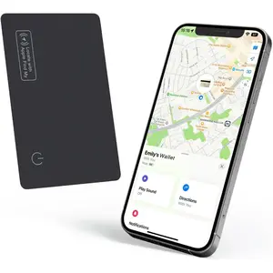 Wallet Tracker Card, Rechargeable Thin Finder, Works with Apple Find My (iOS Only), Item Locator For Luggage Tags, Passports, Phone, IP68 Waterproof
