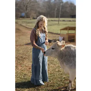 Washed Denim Wide Leg Overalls