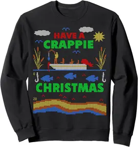 Funny Crappie Fishing Ugly Christmas Sweater Party Shirt Sweatshirt
