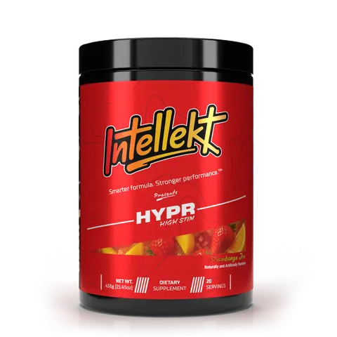 Intellekt HYPR Pre-Workout Powder - 20 Servings, Sugar-Free Essential Preworkout Supplement, Bodybuilding Formula with Taurine, Theobromine, 50mg Dicaffeine Malate, 600mg Alpha-GPC, Beta-Alanine, Prop 65 Safe for Energy Boost, Focus
