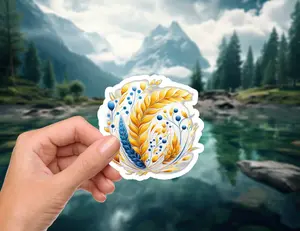 Golden Wheat Symbol - 2 Inch Farm Themed Waterproof Vinyl Sticker