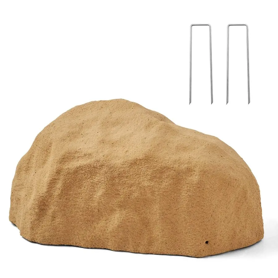 fathersdaygift VEVOR Faux Rock Cover, Outdoor Fake Rock Well Pump Cover, Realistic Natural Texture, Lightweight Weather-Resistant Artificial Boulder for Landscaping Garden Yard Dcor, Sand Yellow, Small Size
