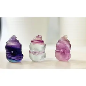 Fluorite ultra mini snowman carving