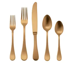 Mepra 20pc Brescia Ice Gold Flatware Set