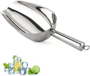 Stainless Steel 6oz Ice Scoop - Small Metal Scooper for Ice Maker, Bar, Parties, Weddings & Pet Food - Ideal for Home Use