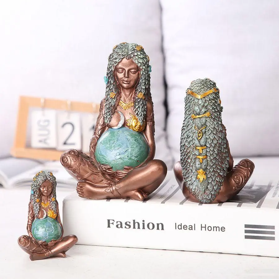 Earth Mother Design Decoration, 1 Set Elegant Exquisite Earth Mother Art Goddess Statue Decoration, Home Desktop Ornament for Bedroom Study Room Living Room