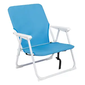 Camping Chair - Foldable Beach Chair with 100kg Capacity, Heavy-Duty Blue Oxford Cloth & Rust-Proof Frame, Ideal for Camping and Backyard Lounging outdoor camping furniture