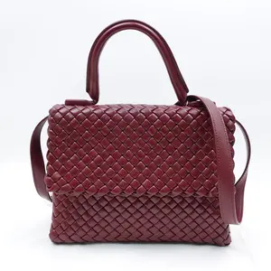 Pre-owned Bottega Veneta lambskin Shoulder Bags Burgundy Shoulder Bag T10315001