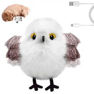 Flapping Flappy Bird dog and Cat Toy Upgraded Interactive Flying Chirping Bird Toys Rechargeable Cat Toy with Touch Activated for Indoor Cats