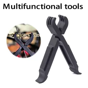 Multifunctional tire lever, chain, tire demounting and puncture repair tool accessories for road and mountain bike cycling maintenance