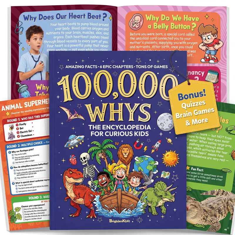 10000 Whys Children's Encyclopedia , Primary School Students' Extracurricular Reading Book with Book Recommendations (Building The Ultimate Brain), Childrens Explains Everyday Questions, Fills Class Reading Gaps, Smart Kids