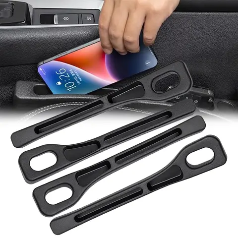 2-Pieces Vinyl Car Seat Gap Filler Organizer, Tool-Free No Tools Required Auto Accessories with Drop Protection, Under-Seat Organizer Stowing & Tidying Solution for All Cars, SUV No-Drop Guard Trays & Bags
