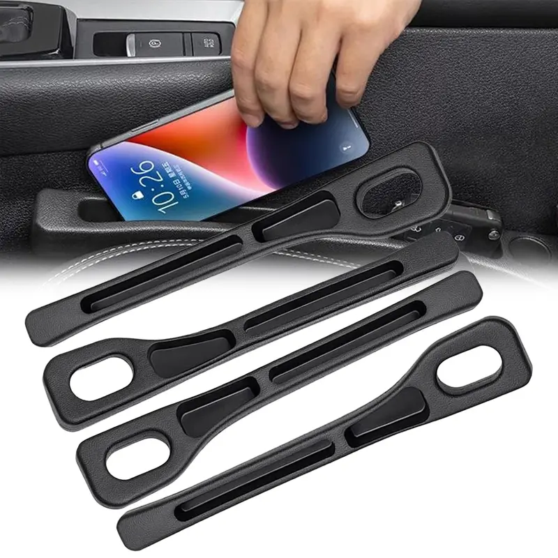 2-Pieces Vinyl Car Seat Gap Filler Organizer, Tool-Free No Tools Required Auto Accessories with Drop Protection, Under-Seat Organizer Stowing & Tidying Solution for All Cars, SUV No-Drop Guard Trays & Bags