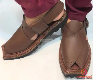 Handmade Leather Peshawari Chappal Sandal: Classic Kaptaan Design