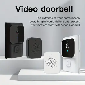 【2 Packs】 WiFi Video Doorbell Camera with Chime, 1080p Smart Video Doorbell, Wireless HD Camera, Infrared Night Vision, PIR AI Motion Detection, Remote 2-Way Audio Intercom, Tuya APP Live View, No Subscription Free Cloud Storage, for Home Office Apartment