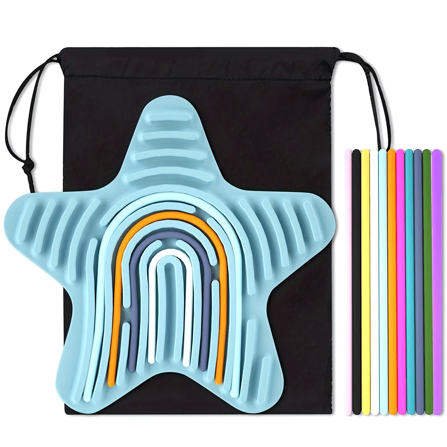 Star-shaped sensory board, Pop Fidget toy, sensory product calming activity toy, educational and creative toy, suitable for boys and girls as a toy gift, a Christmas gift for grandchildren, a family interactive toy, for use in cars, offices, travel