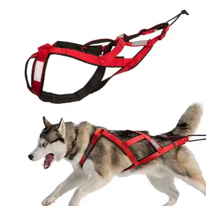 Dog Outdoor Sled Harness for Huskies & Samoyeds Adjustable Breathable Pet Set for Weight Training Snowboarding Carriage Rides